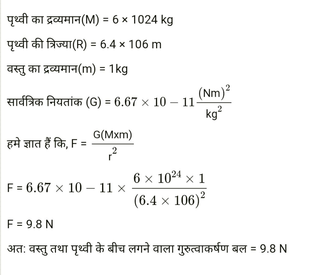 class 9 science chapter 10 गुरुत्वाकर्षण